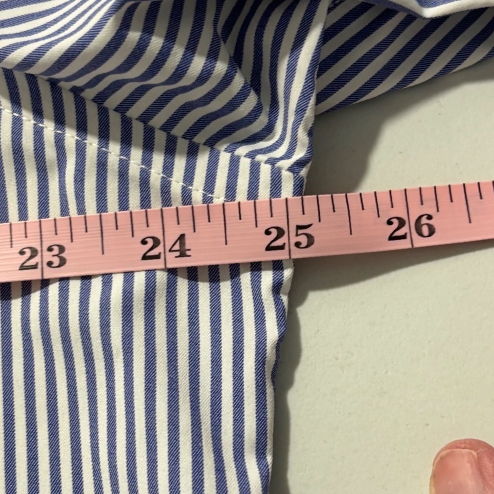 UNTUCKit Button Down Mens XXL Blue White Stripe Slim Fit Performance Stretch - Picture 6 of 10